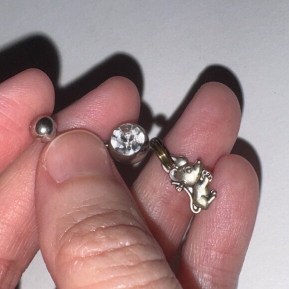 Mouse Dangle Belly Ring - Picture 12 of 13